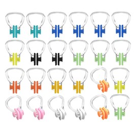 TUBAWD 24Pcs Nose Clips Swimming, Swimming Nose Clip, Nose Clip Nose Plug Reusable Waterproof Nose Protector Nose Protector Plug for Swimming Training Suitable for Beginner Swimmers
