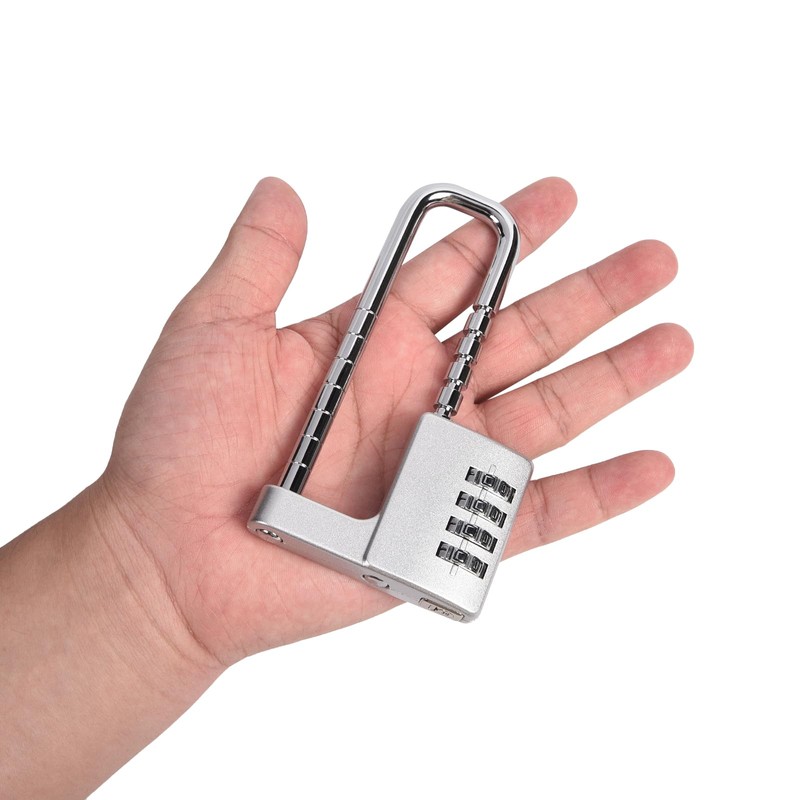 Combination Padlock, Adjustable Long Padlock 4 Digit Password Heavy Duty