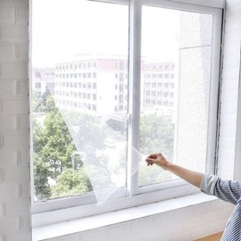 Modern Stick-On Window Mosquito Net with Velcro 150x200 2ea