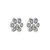 Elli Ladies Paw Stud Earrings Dog Cat with Crystals, Facet