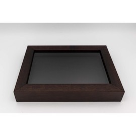 Dark Brown 13x13 Wood Shadow Box Display Frame with Black Acid-Free Backing UV Acrylic & Hanging Hardware - with 3/4" Usable Depth - Makes Great T Shirt Display Frame Shadowbox