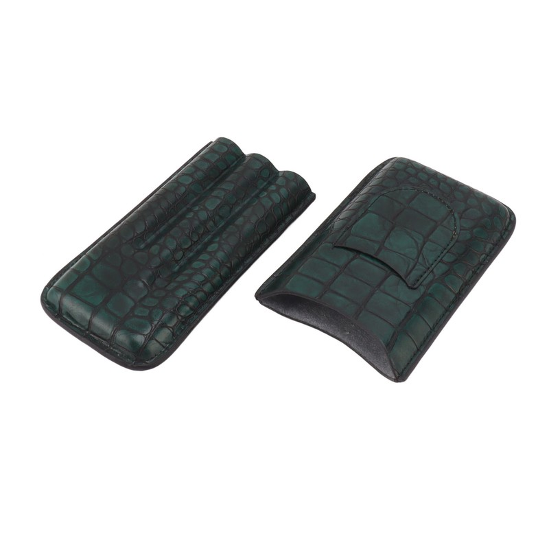 Artificial Leather Cigar Case Portable Lightweight Waterproof 3 Fingers Humidor
