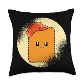 Chicken Nugget Fast Food Lover Gift Fast Food Ketchup Lover Cute Chicken Nuggets Throw Pillow, 18x18, Multicolor
