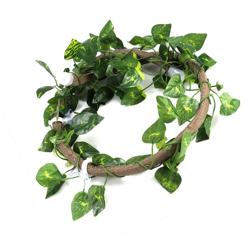 Reptile Climbing Branch Flexible Jungle 3.28ft Rattan 1Pc Vine(3.28ft Rattan+Scindapsus