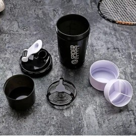 2 Pzas Mezclador De Proteínas Vaso Deportivo Shaker Para Gimnasio 500ml Botella De Tres Capas Para Suplementos                                        