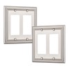 DEWENWILS Double Decorator Wall Plates, Brushed Nickel Outlet Covers, Metal
