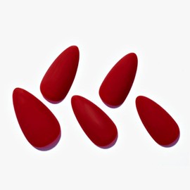 Press On Nails Red Matte Almond Medium GLAMERMAID Soft Gel Glue on Nails, Acrylic Fake Nail Glue False Nails Kit for Women Reusable Full Cover Nails