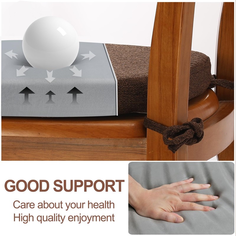SINOSSO 4 Pack Memory Foam Chair Cushions for Dining Chairs,