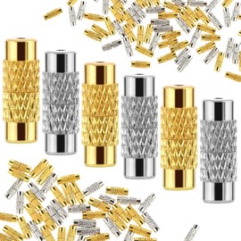 Teaaha 60 Pieces Bracelet Clasps Brass Screw Chain Clasps White and Gold Clasp for Bracelets Chain Clasp Jewellery Making Accessories