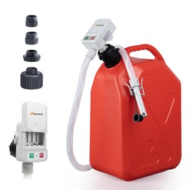 Fuel Transfer Pump with Auto Stop Sensor Overfill Protection,Kit with 4 Tank Adapter, 3.2 GPM Portable Automatic Fuel Transfer Pump, Portable Gas Pump for Oil, Diesel, Gasoline (Gray)