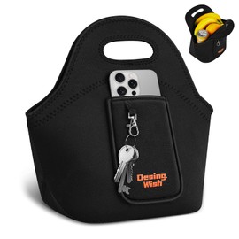 Desing Wish Lunch Bag Neoprene Lunch Bag Insulated Thermal Box Cool Bag Foldable Thermal Bag Insulated Lunch Bag Men Women Food School Work with Bag for Phone and Keys