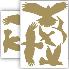 Bird Protection and Window Protection – 10 Stickers – Protection Against Bird Strikes – Sticker Birds (Gold)