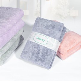 Topkey bath towel Set of 2 (Pink/Light Green)