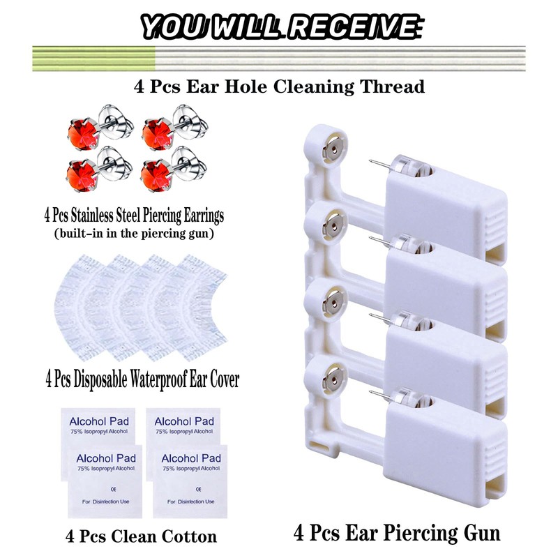 20 Pcs Ear Piercing Kit, Disposable Ear Piercing Gun Kit