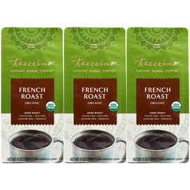 Teeccino Teeccino French Roast Chicory Coffee Alternative - Ground Herbal Coffee That's Prebiotic, Caffeine-Free & Acid Free, Dark Roast, 11 Ounce (Pack of 3)