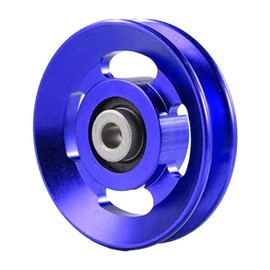 Baoblaze Bearing Pulley Wheel Aluminium Alloy Pulley Replacement Round Pulley Wheel Gym Cable Wheel for Exercise Garage Door Accessory, Blue, 88mm