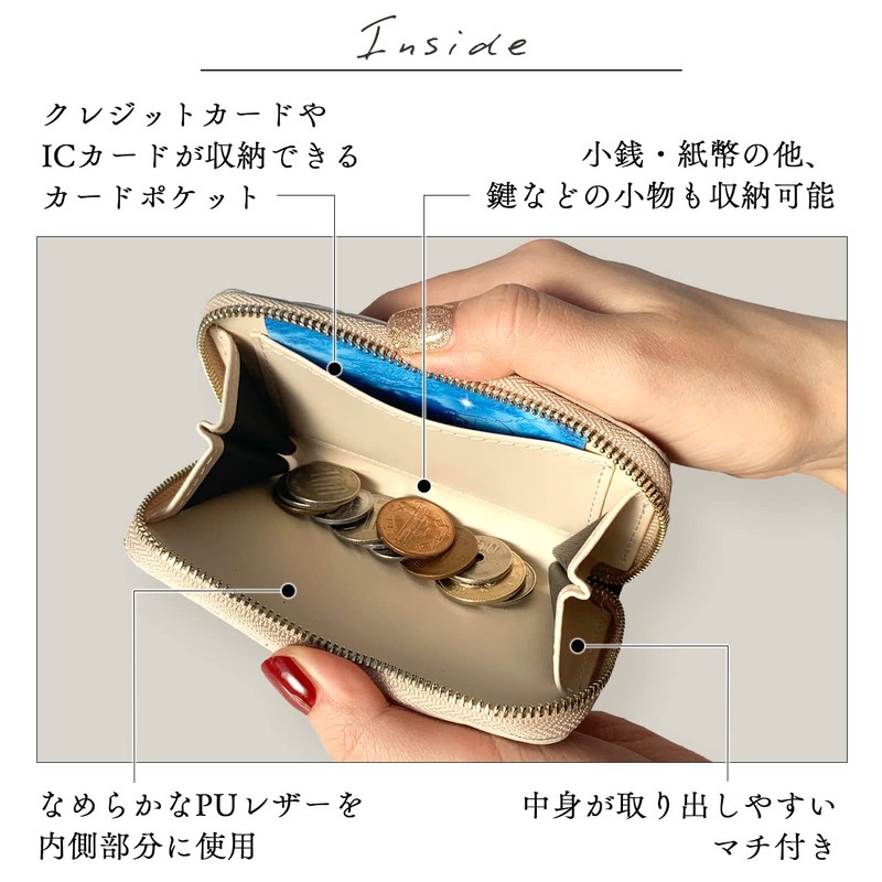 Genuine Leather Coin Case, Round Zipper, Cowhide Pouch, Case, Mini