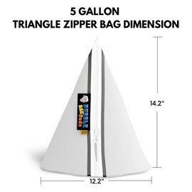 BUBBLEBAGDUDE 5 Gallon Triangular 220 Micron Zipper Bag for 5 Gallon Bubble Machine Ice Now Magic - Herbal Extractor High Performance Filter Bag