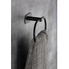 WENKO Turbo-Loc Orea Black Matt Towel Ring, No Drilling Required,