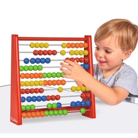 Eichhorn 100003405 Wooden Counting Frame with 100 Wooden Balls, 5.5 x 24 x 23 cm, Abacus