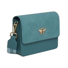 Alice Wheeler Vegan Leather Mini High-bury Crossbody Bag Bee (Teal)