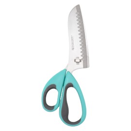 Westcott Titanium-Bonded Soft Handle Kitchen Pizza Scissors with Detachable Handles, Teal - 9-Inch Kitchen Shears for Cutting Pizza, Prepping Vegetables, and More