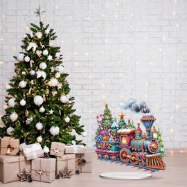 ARPADAMO Diamond Art Tabletop kit for Adult,DIY Diamonds Painting kit,Christmas Train Diamonds Painting for Adult, 7.8x7.6 inch Acrylic Diamonds Painting Board Kit, Special Crystal Diamond