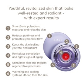 GESKE SmartAppGuided™ Sonic Cool & Warm Face & Body Massager | 9 in 1 | Electric Massager | Face & Body | Battery-Free Cooling & Warming | Firms, Relaxes & De-Puffs Skin | with SmartSonic Pulsations