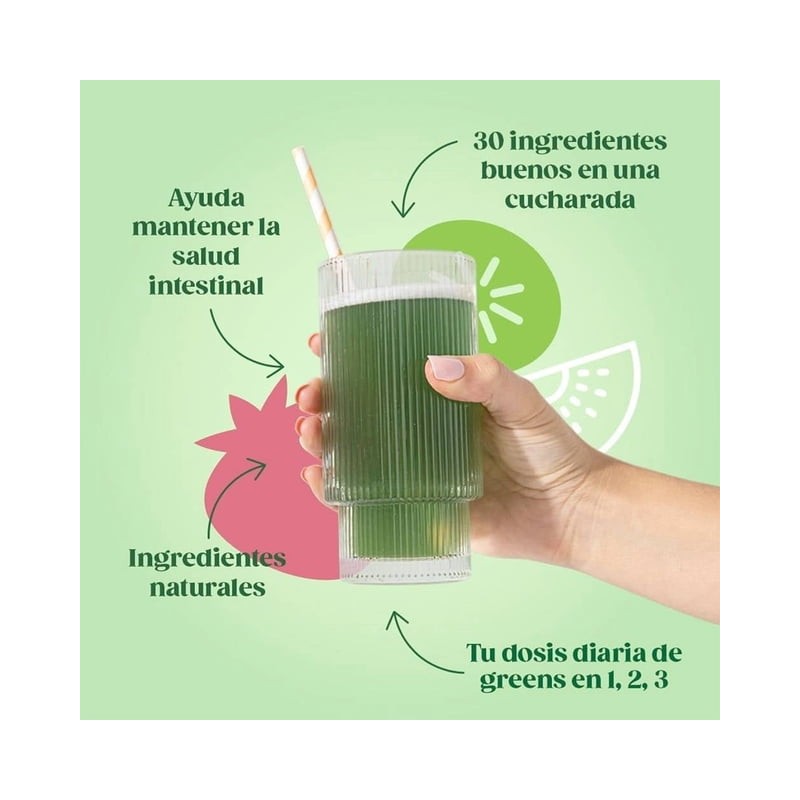 Suplemento alimenticio Bloom Greens Sachet Fresa Kiwi Caja con 14