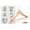 Woodla Wooden Hangers 96 Pack Durable & Slim Coat Hanger