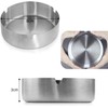 Qualsen 5 Pcs Stainless Steel Ashtray, Ashtrays for Outside or