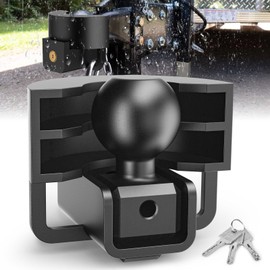 Trailer Lock Fits 2 Inch Ball Couplers, NenNicht 2024 Upgrade Anti Theft Heavy-Duty Steel Trailer Coupler Locks with Secures Safety Chains, Camper Accessories for Travel Trailers Boats Trucks Rvs