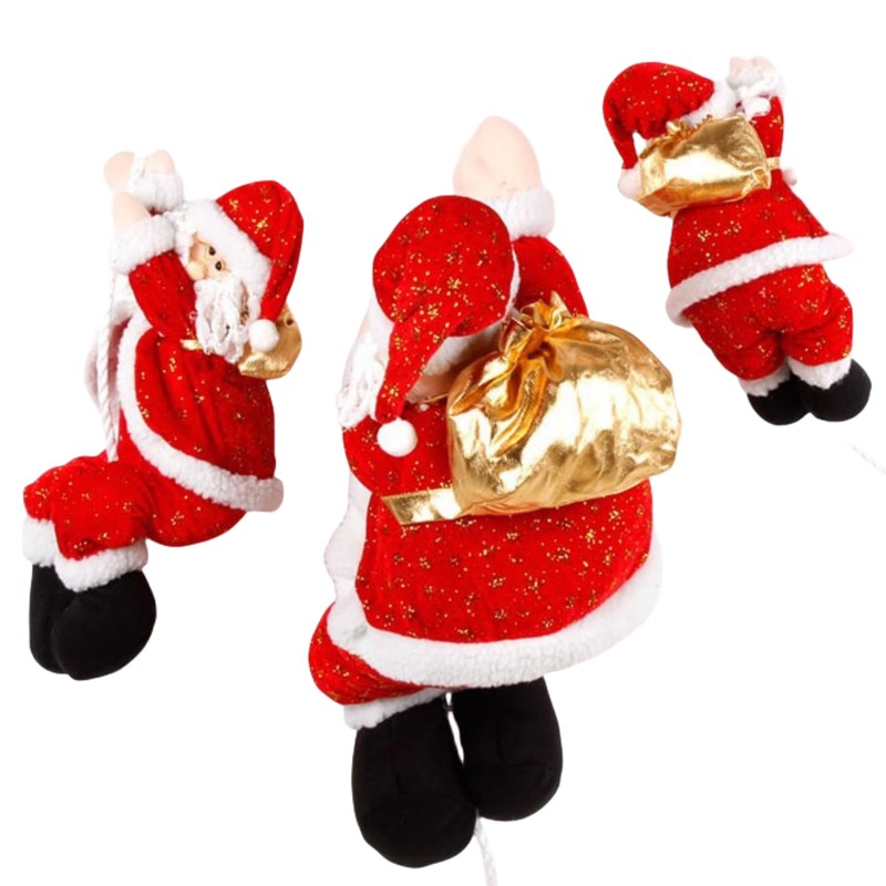 COSSA Christmas Decoration Santa Claus Figure Climbing Rope Santa Ornament