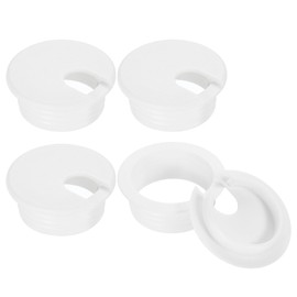 sourcing map Cable Hole Cover, 4Pcs 38mm/1-1/2inch ABS Desk Cable Wire Cord Grommet Hole Cover for Office Computer Desk Wire Organizer, White
