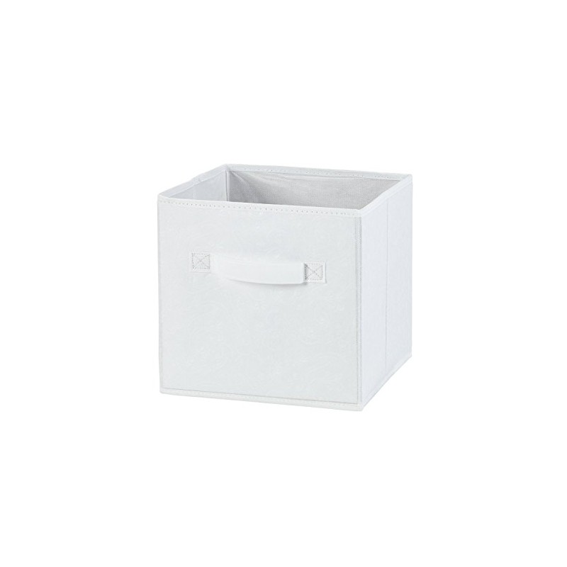 H & L Russel Small White Embossed Folding Storage Box