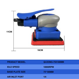 GZKTY Compressed Air Sander 75 x 100 mm, Random Orbital Sander with 7 Sanding Sponges for Wood, Metal, Car