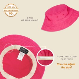Hot Summer Bucket Hat - Trendy Cotton Sun Hat for Beach, Golf, Fishing - Fun Outdoor Vacation Boonie for Men and Women (Bubblegum Pink)