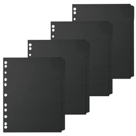 Binder Dividers, 20 Sheets Premium Black Binder Dividers with 5-Tabs Set, Cardstock Letter Size Index Dividers 8.5” x 11” for 3 Ring Binder, Great Paper Binder Dividers for School and Office