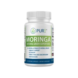Pure Moringa 550mg, 10:1 Extract, Immune, Energy, 90 Caps, USA, Free Shipping!