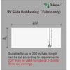 Dulepax-RV Slide Out Awning Fabric Replacement-(46" x 200", White- Fabric