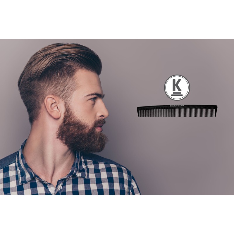 K-Pro Carbon Comb – Women's Men's Hair Cutting Comb Beard