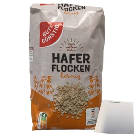 Gut & Günstig Oatmeal Kernig (500g Pack) + usy Block