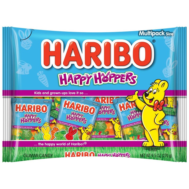 HARIBO Easter Happy Hoppers Gummi Candy, Individually Treat Size Wrapped