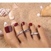 Affinity Fashion Jewelry Toe Ring Channel Set Round Cut Cubic