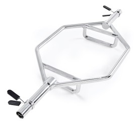 VEVOR Trap Bar Hex Bar, 2-Inch Hex Barbell, 800 LBS Capacity Shrug Bars with Knurled Grips, Weightlifting and Strength Training Equipment, Home Gym for Squats, Deadlifts, Shoulder Presses (Silver)