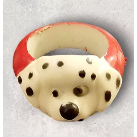 Unbranded Dalmatian Ring Rubber PVC Kid's Children Dog Head Birthday Party Door Prize Gift