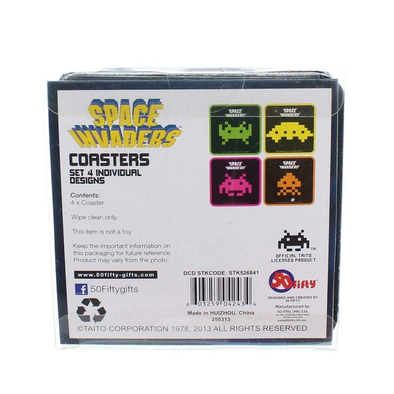 50Fifty Space Invaders Coasters Set, 4-Piece