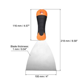uxcell Putty Knife 4" Stainless Steel Paint Scraper Flexible Drywall Repair Mud Knives for Removing Cement Wallpaper Mud Adhesive Taping