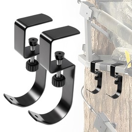Metal Hunting Tree Stand Seat Hangers 2PCS Adjustable Treestand Gear Hanger for Easy Hook on Treestand Accessories for Hunting Tree Stand Hook Holder for Tree Saddle, Fits 1.2" Square Frame