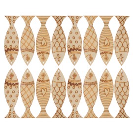 STOBOK 50pcs Small Wooden Fish Cutout Hanging Ornaments Unfinished Fish Shape Wood Slices for Boys and Girls' DIY Craft Art Projects Sea Themed